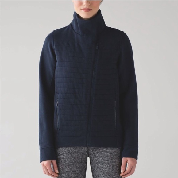 lululemon athletica Jackets & Blazers - Lululemon Women’s Fleece Be True Jacket Inkwell Blue Size 8 Relaxed Fit Soft